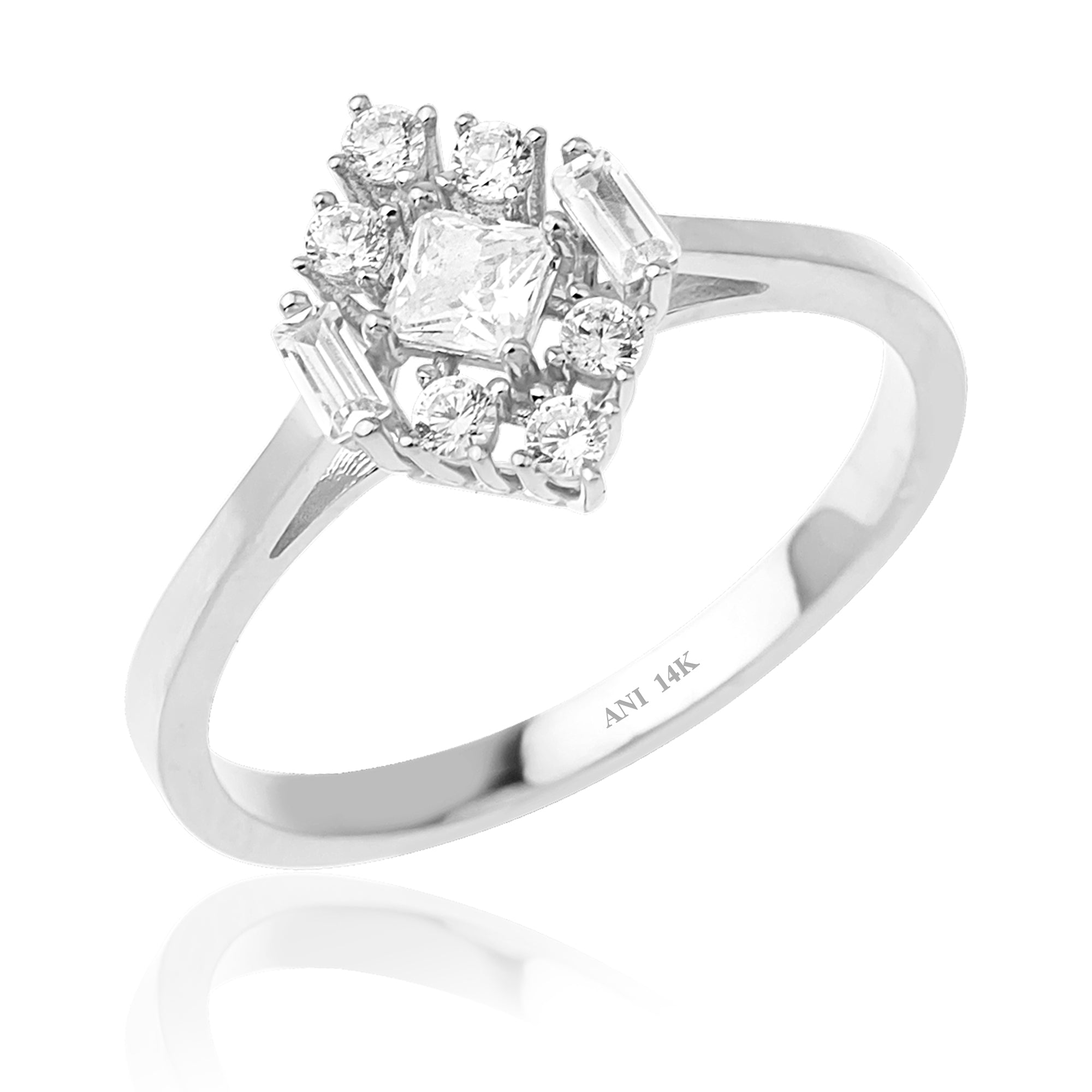14 Ayar Altın Elegance Baget Yüzük