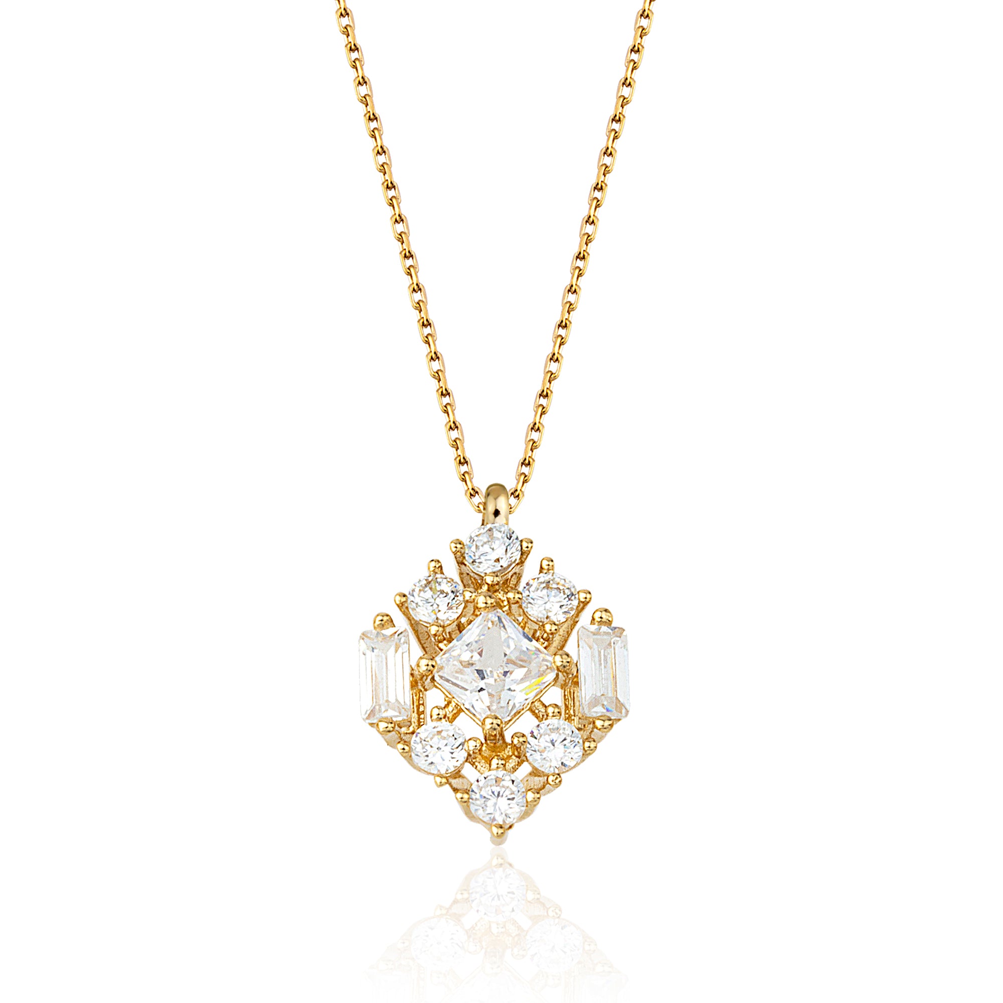 14 Ayar Altın Elegance Baget Kolye