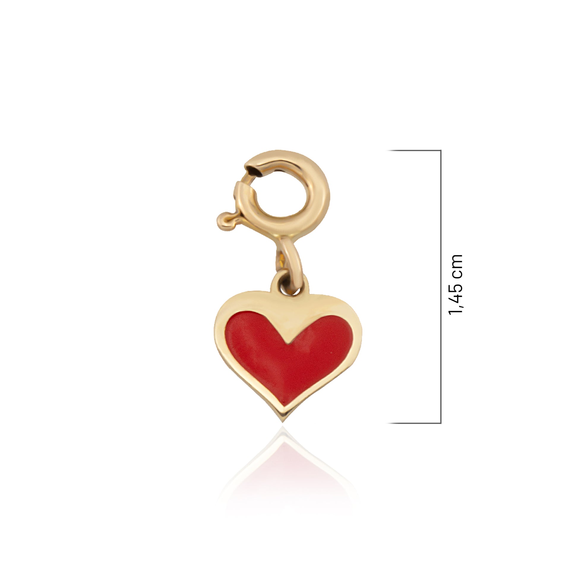 14 Ayar Altın Mineli Kalp Charm
