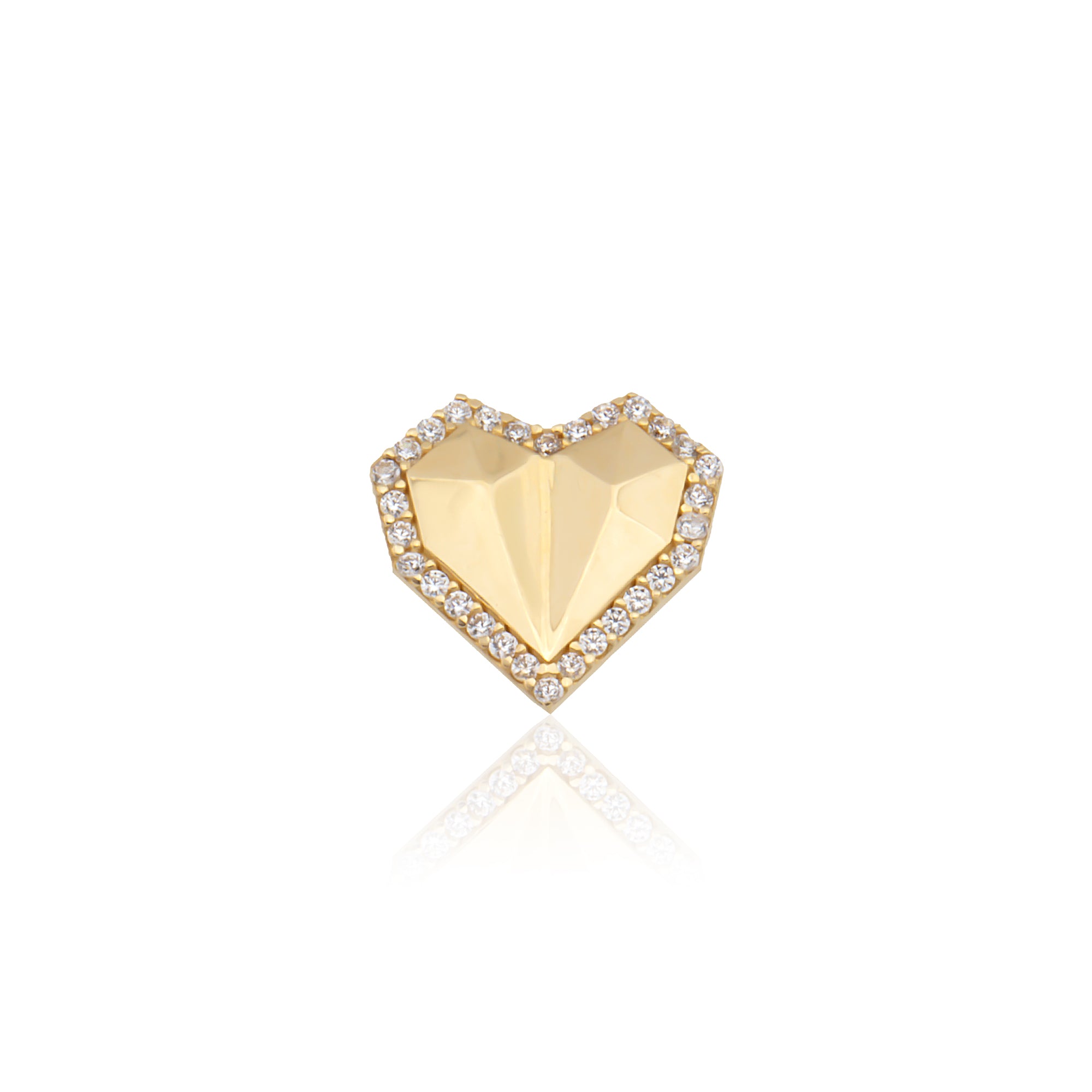 14 Ayar Altın Kübik Kalp Charm
