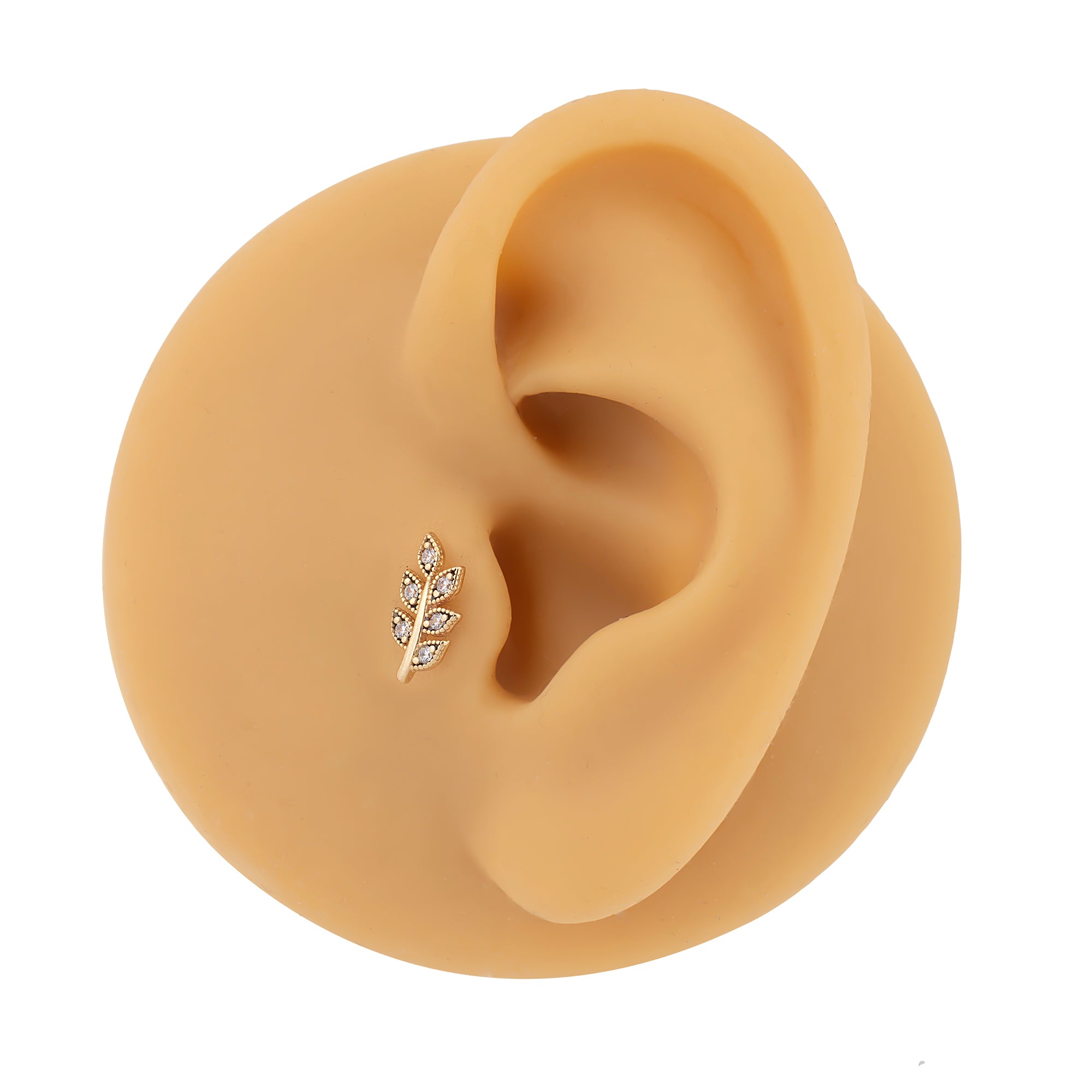 14 Ayar Altın Yaprak Piercing