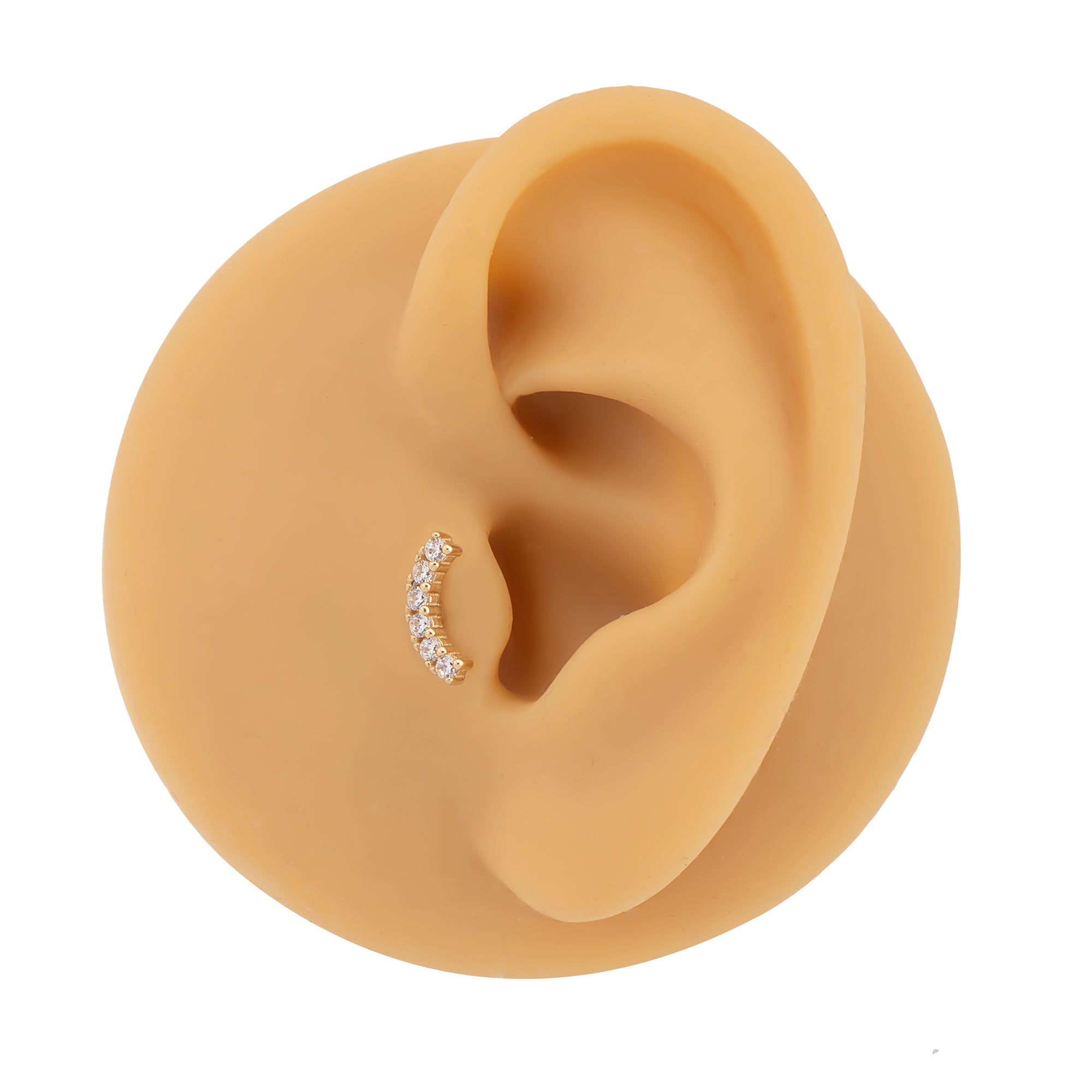 14 Ayar Altın Sıra Taşlı Trend Piercing