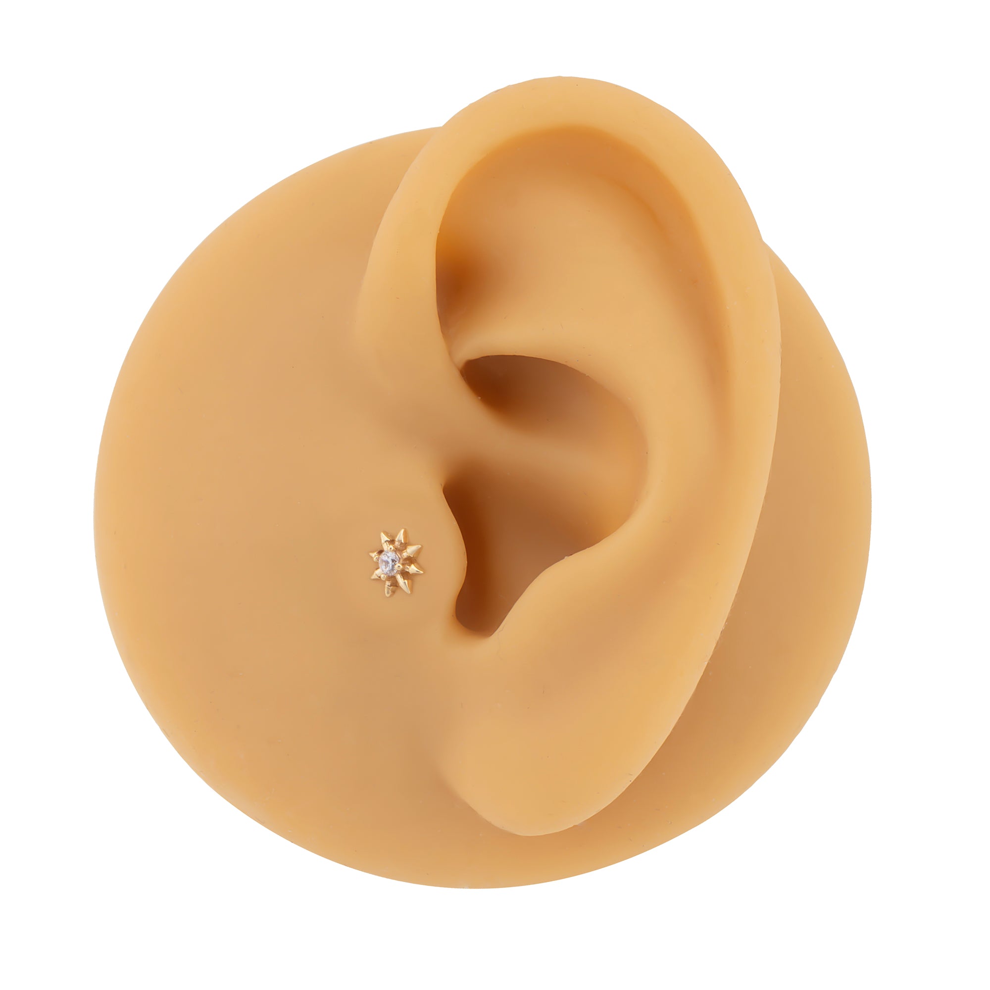 14 Ayar Altın Taşlı Güneş Piercing