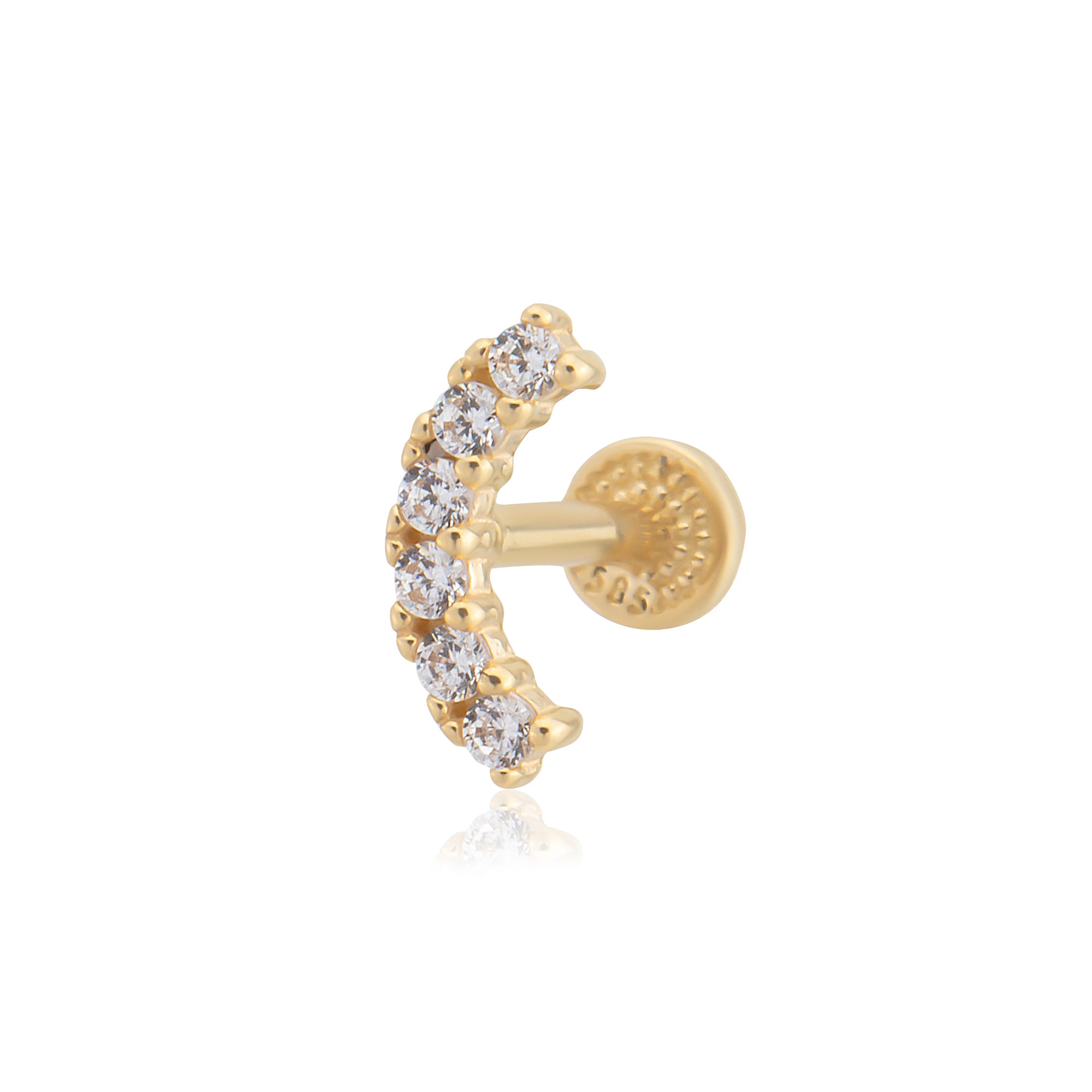14 Ayar Altın Sıra Taşlı Trend Piercing